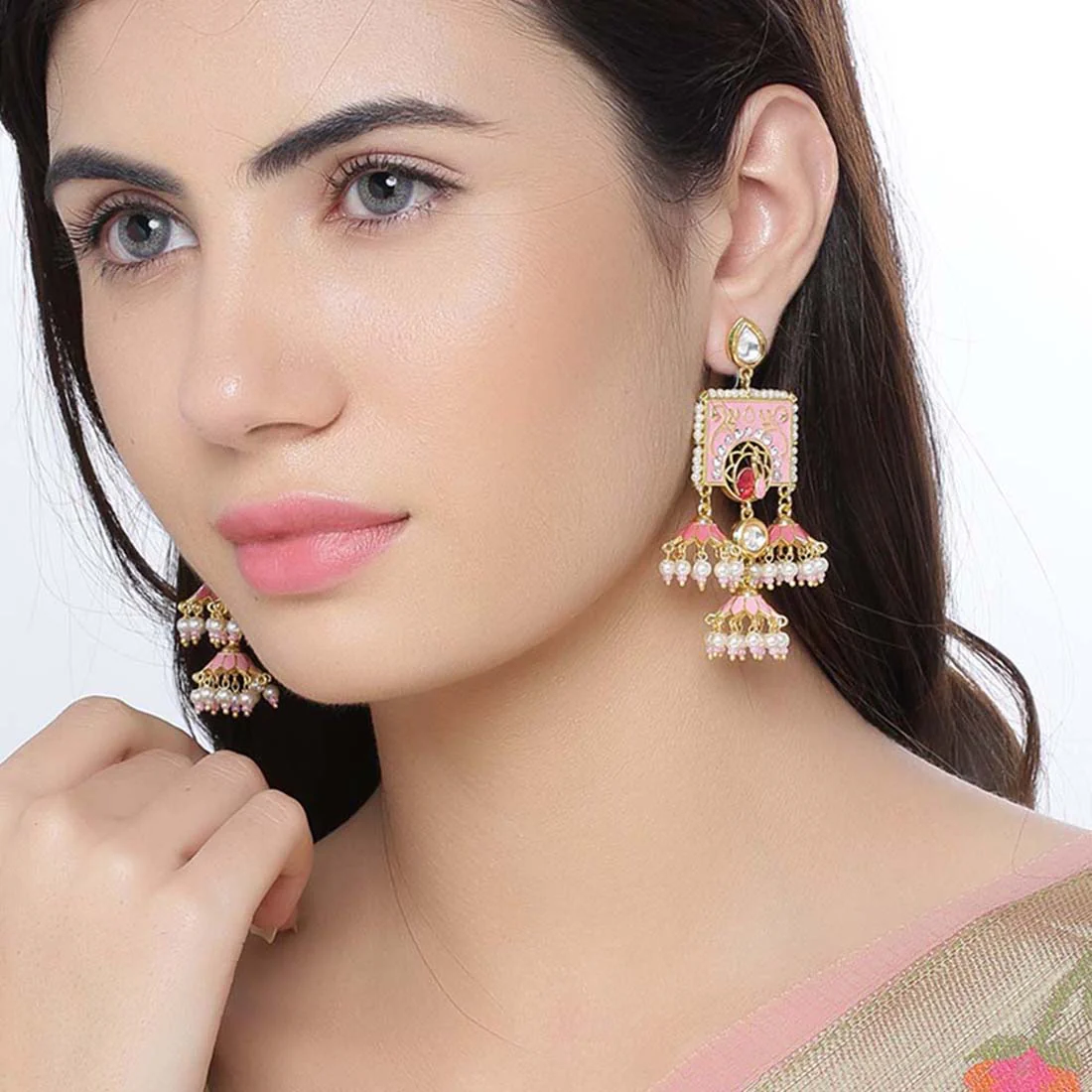 Manmayi Pearl Embellished Earrings - Image 2