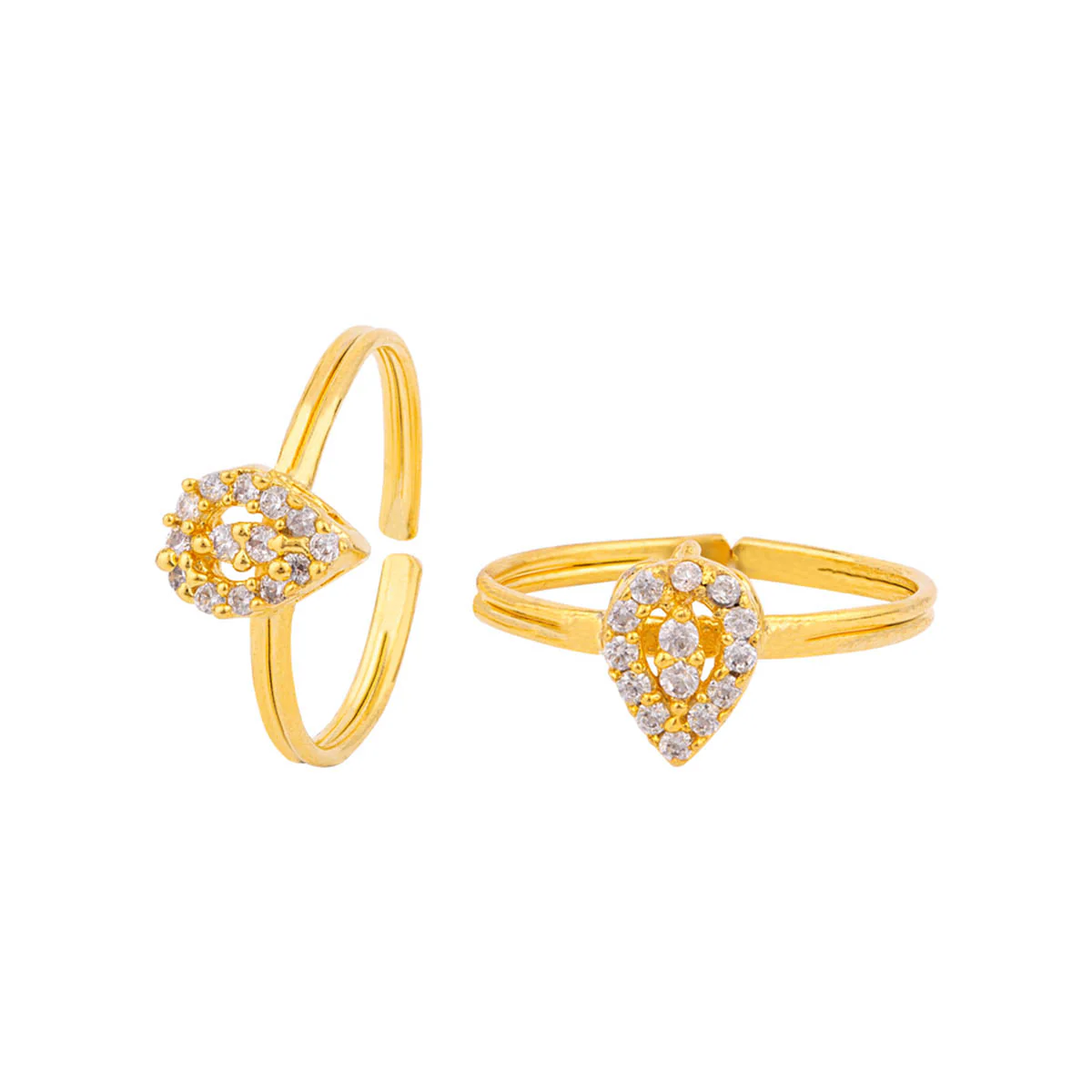 Marquise Cut CZ Gems Toe Rings - Image 3