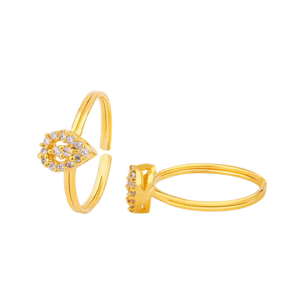Marquise Cut CZ Gems Toe Rings - Image 4