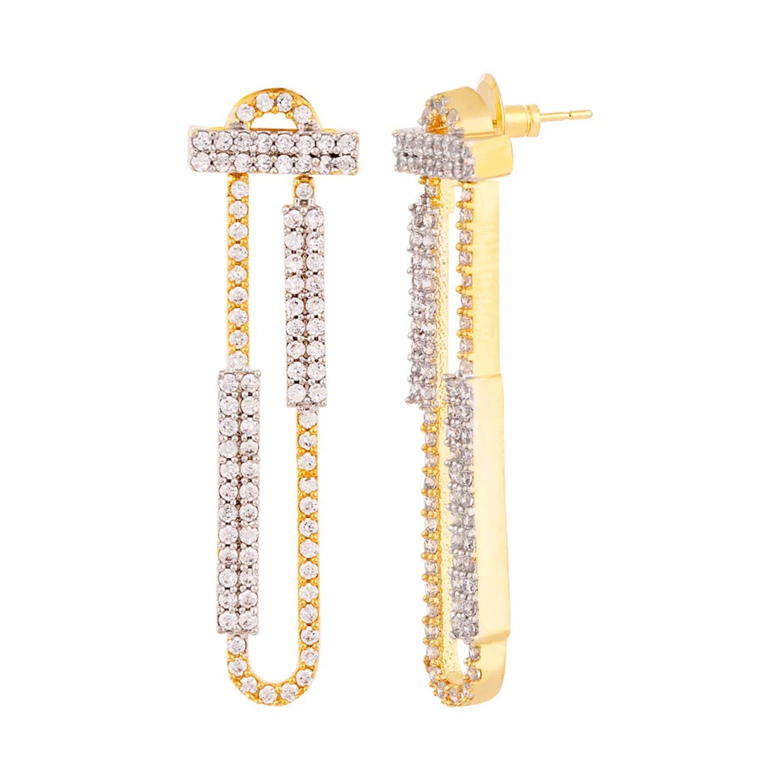 Matrix Geometric Long Drop Earrings - Image 4