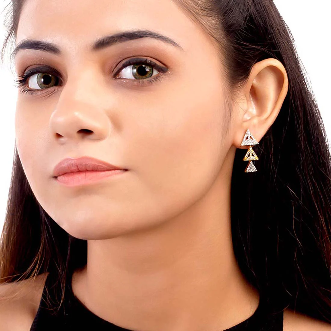 Matrix Triangles Drop Earrings - Image 2