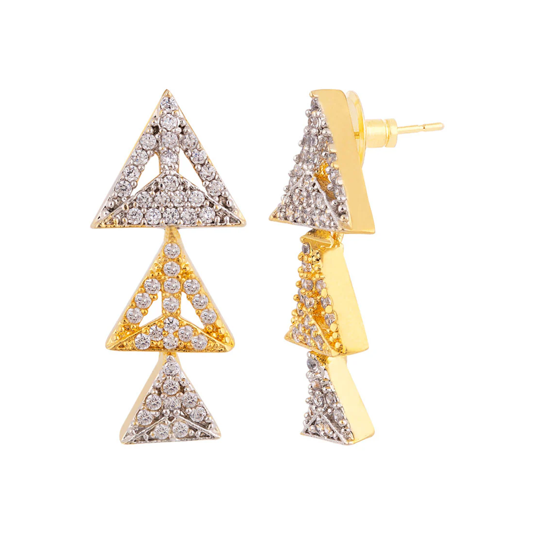 Matrix Triangles Drop Earrings - Image 4