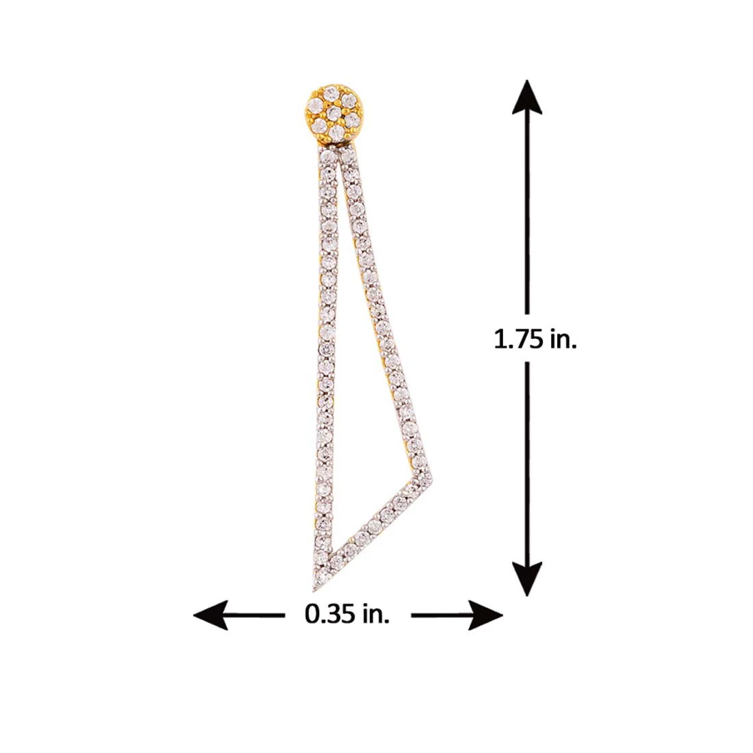 Matrix Two Tone Plated Triangle Earrings - Image 5
