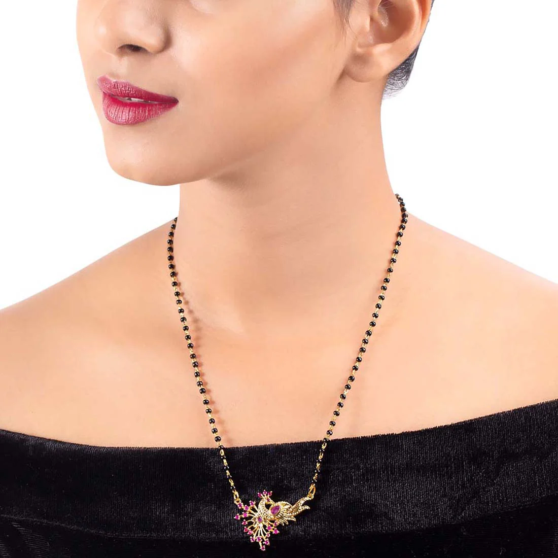 Mayur Red Gems Mangalsutra - Image 2