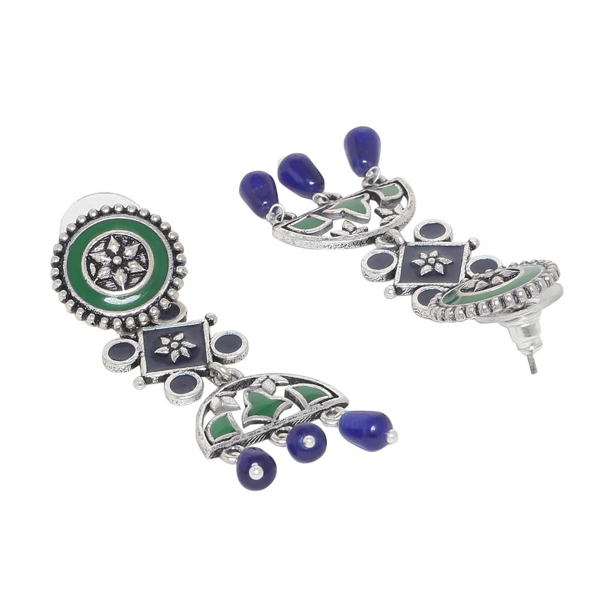 Mehrunisa Enamel and Beads Embellished Earrings - Image 4