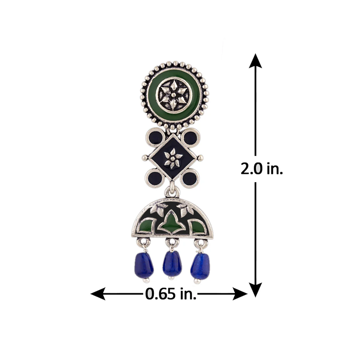 Mehrunisa Enamel and Beads Embellished Earrings - Image 5