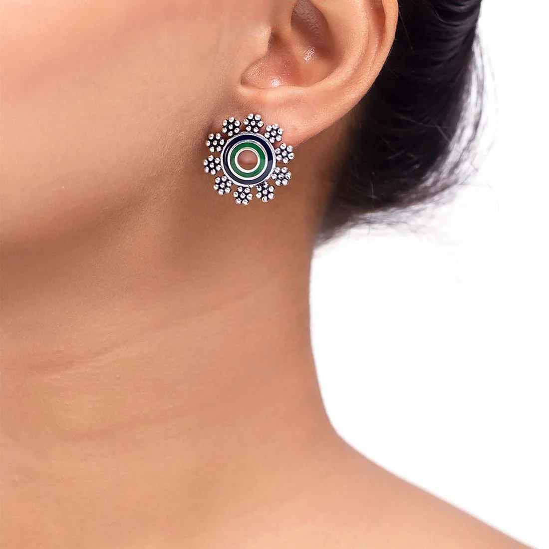 Mehrunisa Floral Stud Earrings - Image 2