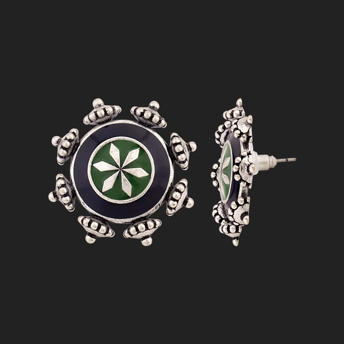 Mehrunisa Floral Stud Style Earrings - Image 4