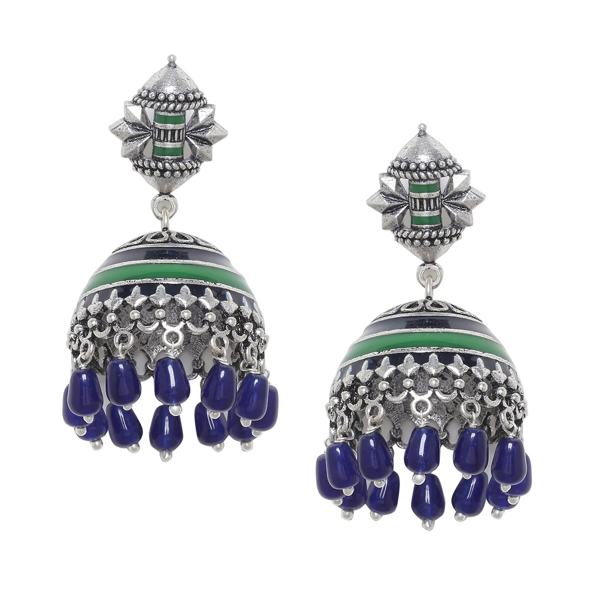 Mehrunisa Lightly Embellished Jhumka Earrings - Image 3