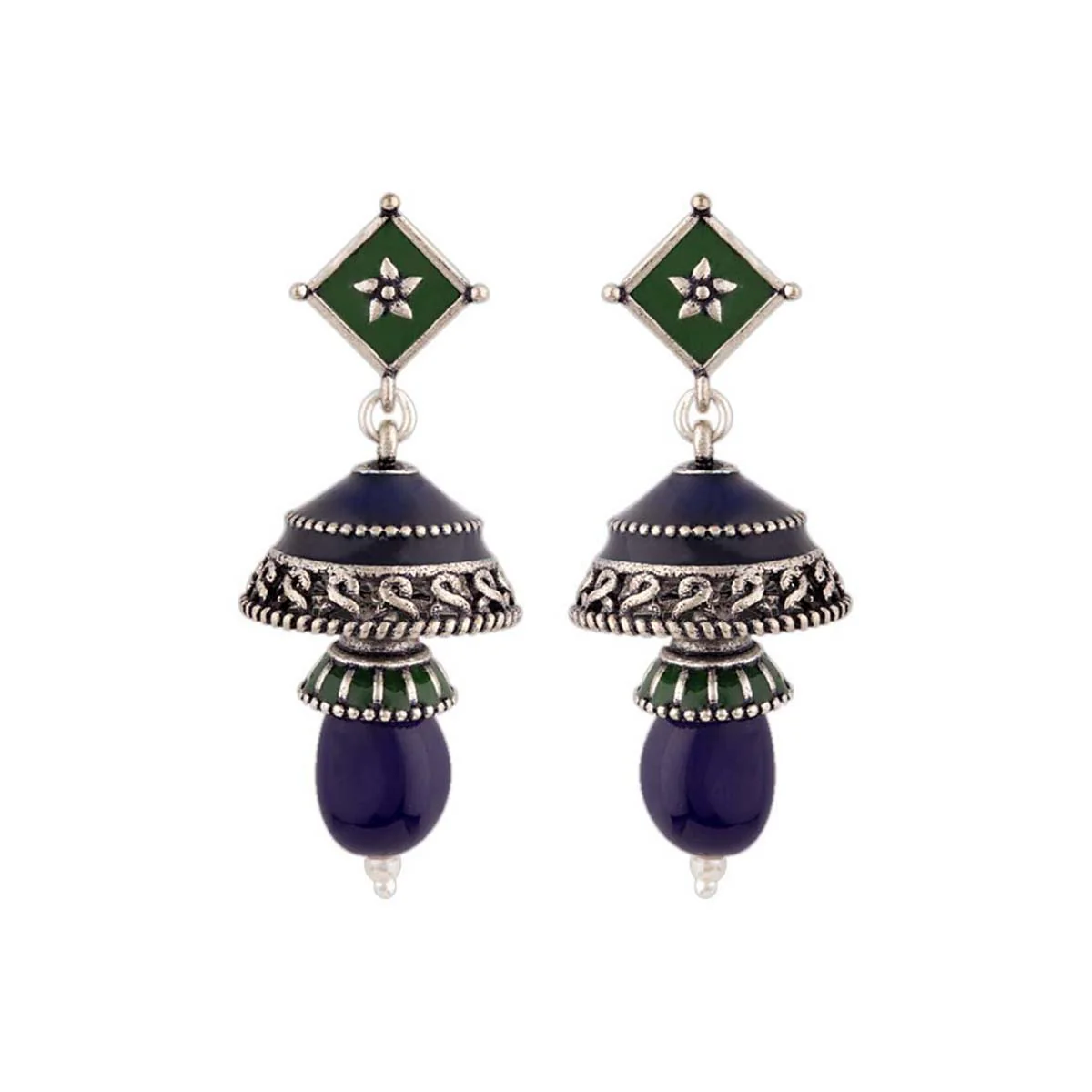 Mehrunisa Tiny Lightly Embellished Earrings - Image 3