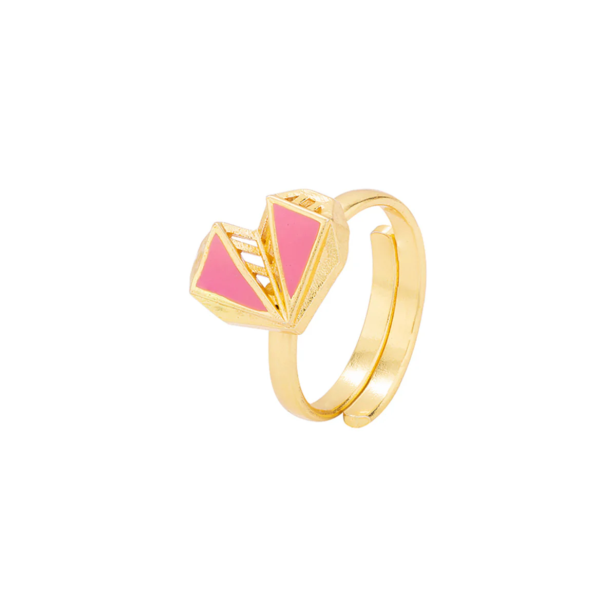 Mi Amore Adjustable Geometric Heart Ring - Image 3