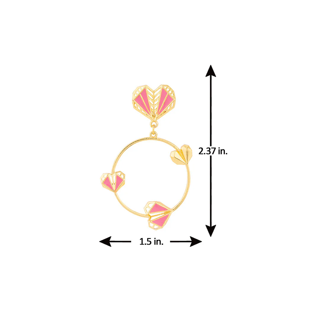 Mi Amore Enameled Hearts Motifs Hoop Earrings - Image 5
