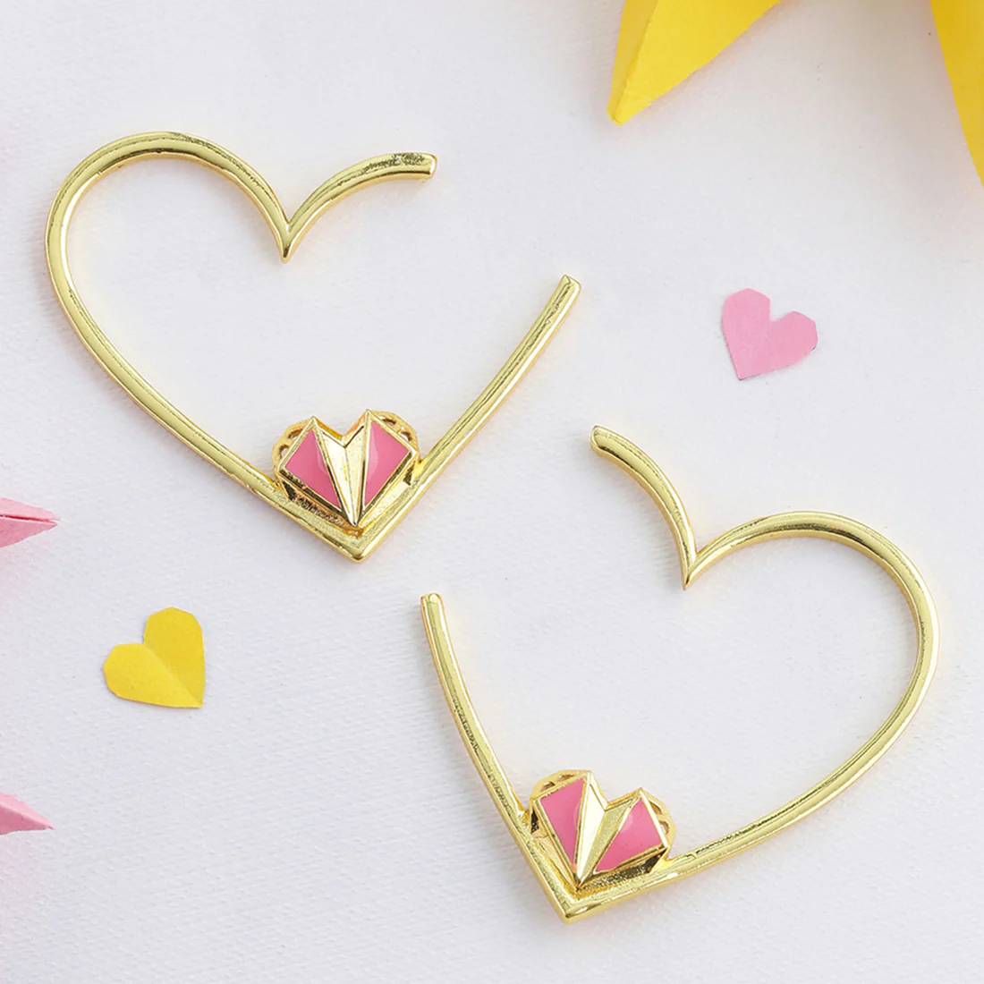 Mi Amore Half Heart Hoop Earrings