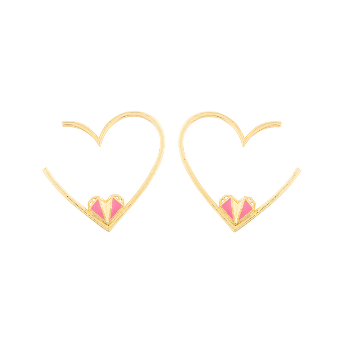 Mi Amore Half Heart Hoop Earrings - Image 3