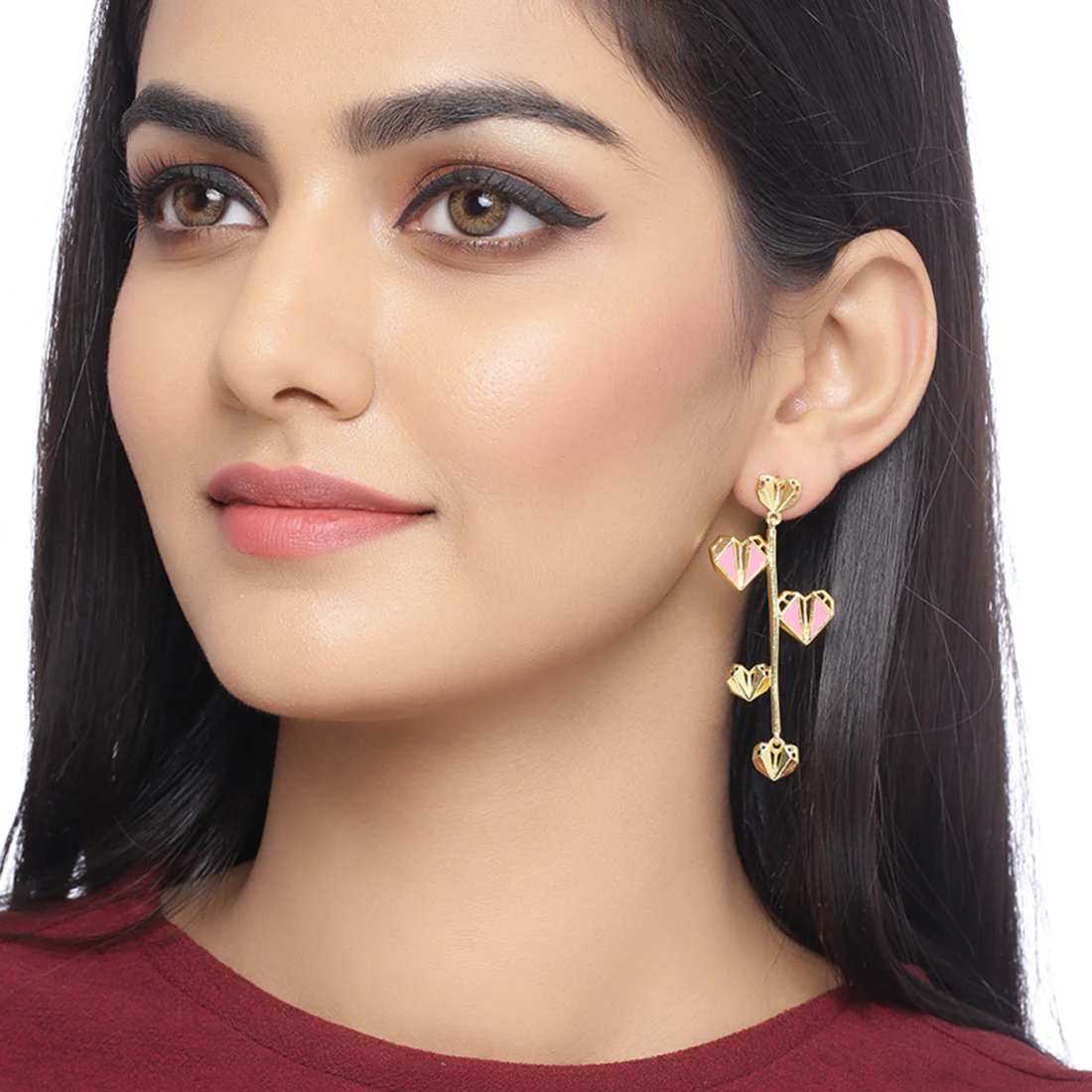 Mi Amore Heart Drops Earrings - Image 2