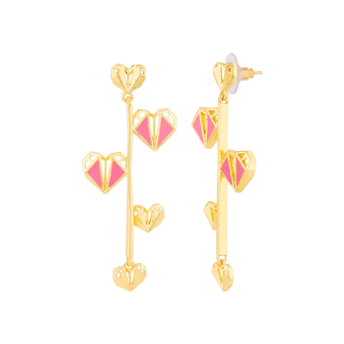 Mi Amore Heart Drops Earrings - Image 4