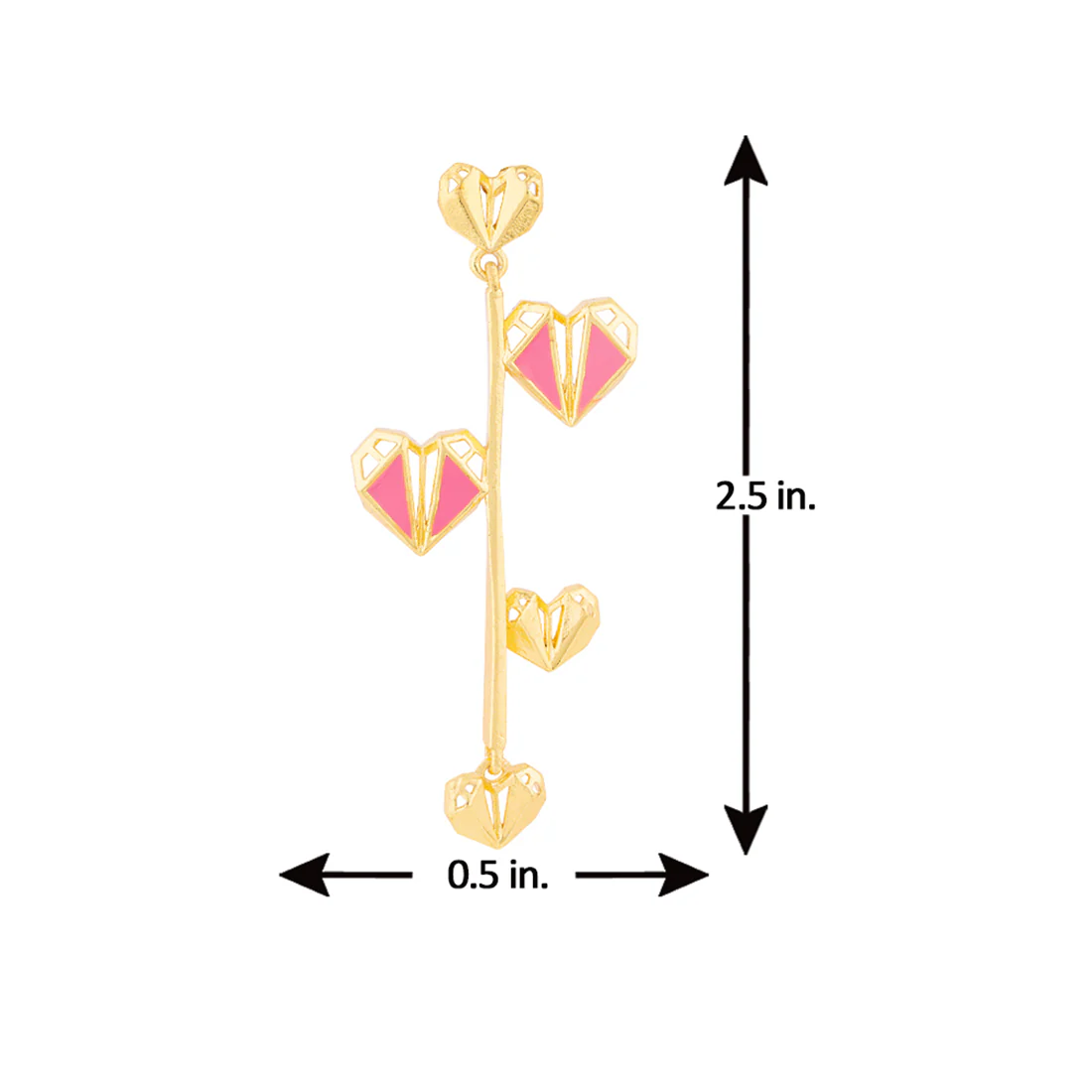 Mi Amore Heart Drops Earrings - Image 5