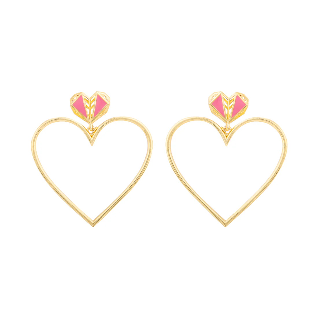 Mi Amore Heart Hoop Earrings - Image 3