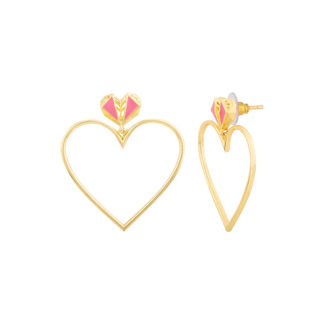 Mi Amore Heart Hoop Earrings - Image 4