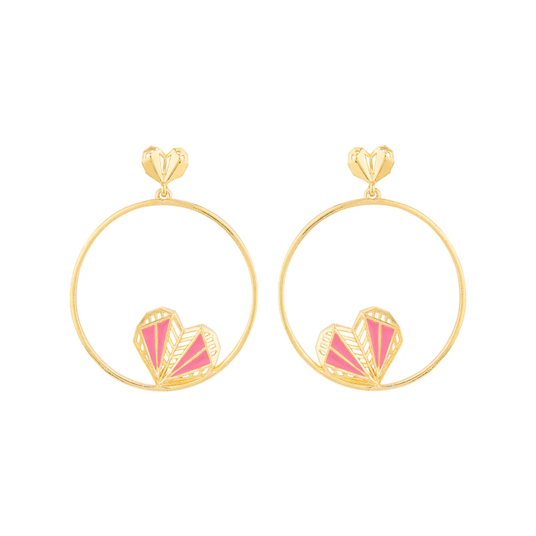 Mi Amore Heart in Circle Earrings - Image 3