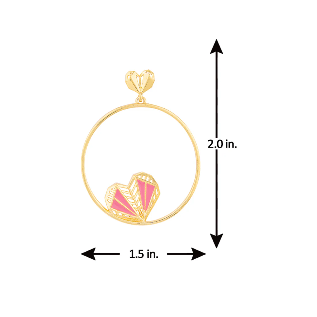 Mi Amore Heart in Circle Earrings - Image 5
