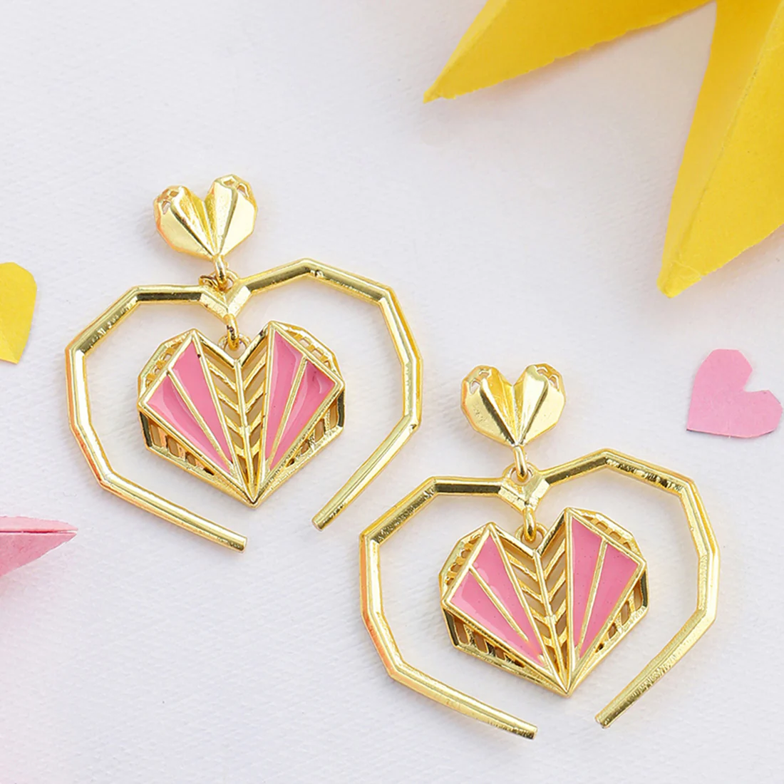 Mi Amore Heart in Heart Drop Earrings