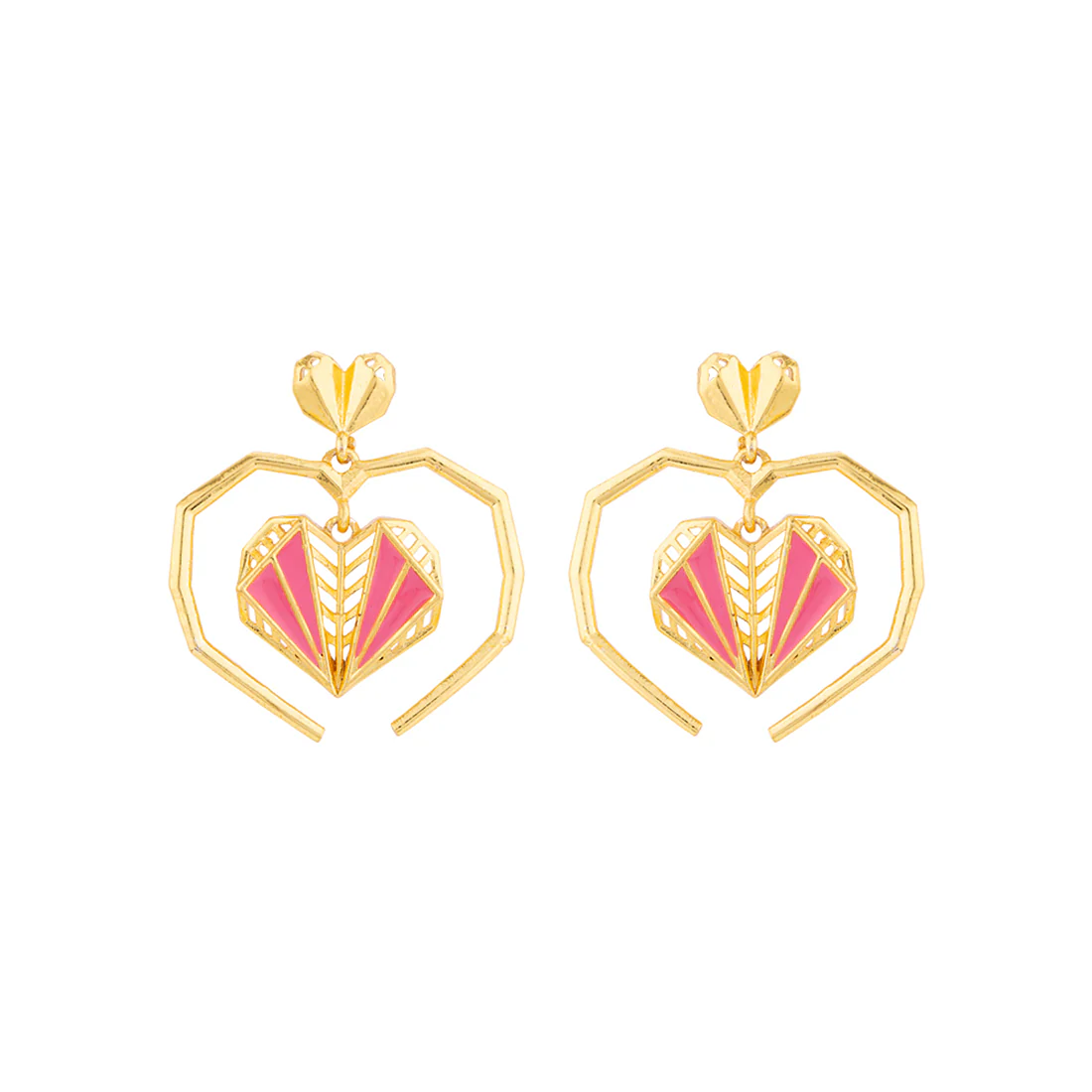 Mi Amore Heart in Heart Drop Earrings - Image 3