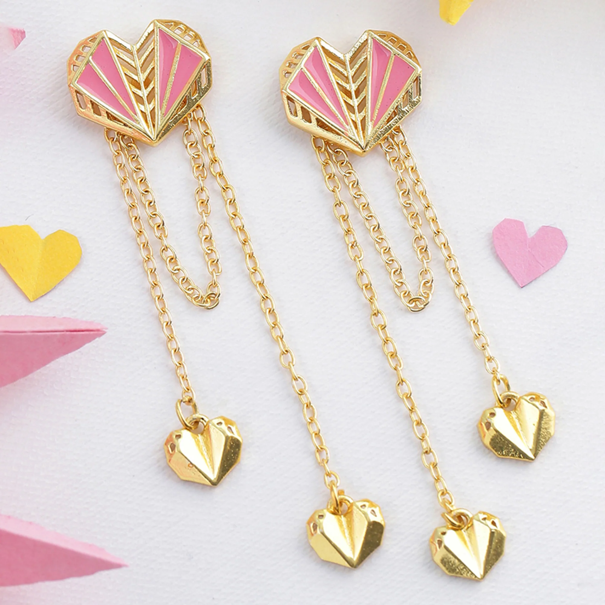 Mi Amore Hearts and Tassels Earrings