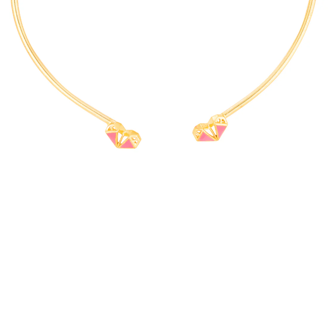 Mi Amore Pink Hearts Open Style Necklace - Image 3