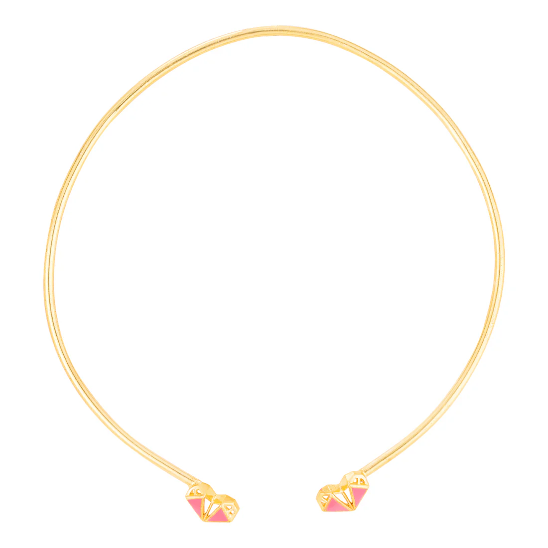 Mi Amore Pink Hearts Open Style Necklace - Image 4