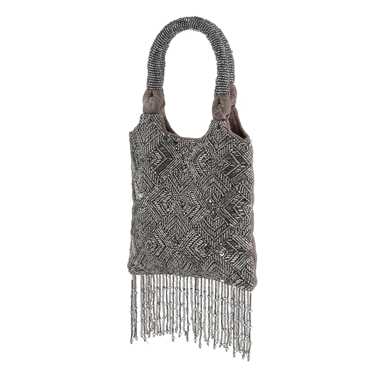 Midnight Grace Beaded Tassel Handbag - Image 5