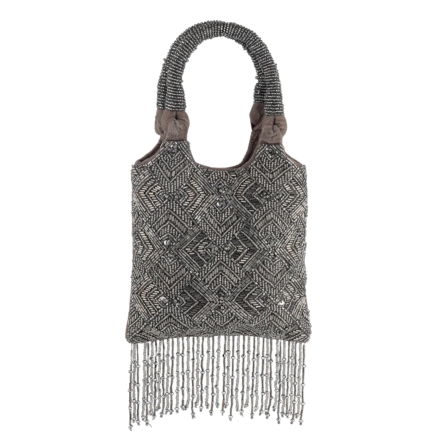 Midnight Grace Beaded Tassel Handbag - Image 6