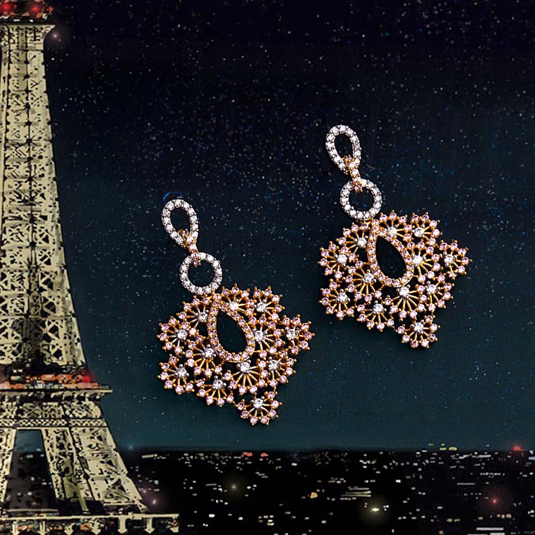 Midnight in Paris Chandelier Earrings