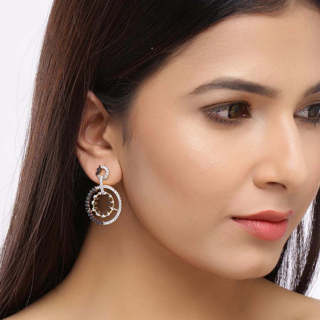 Midnight in Paris Circles Drop Earrings - Image 2