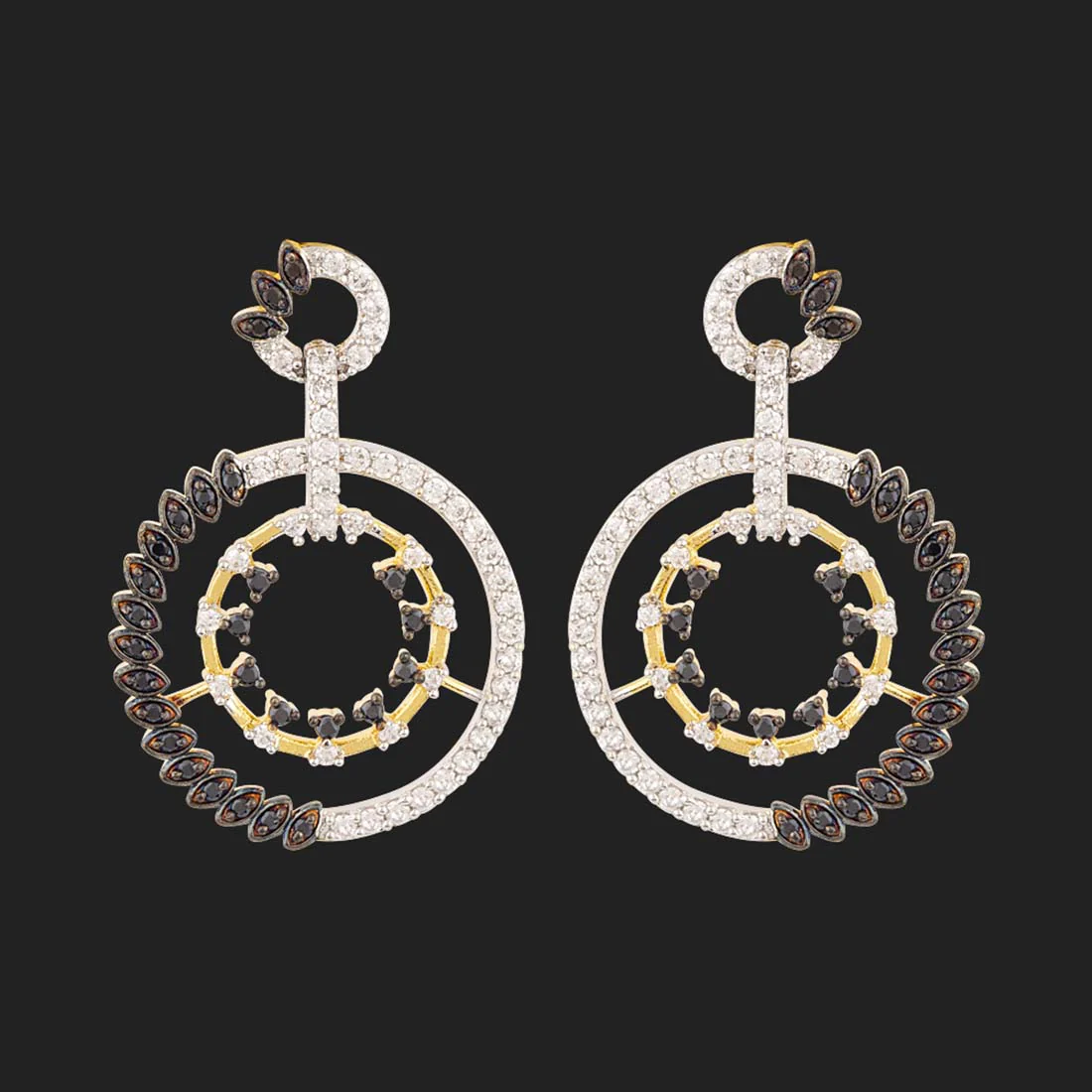 Midnight in Paris Circles Drop Earrings - Image 3