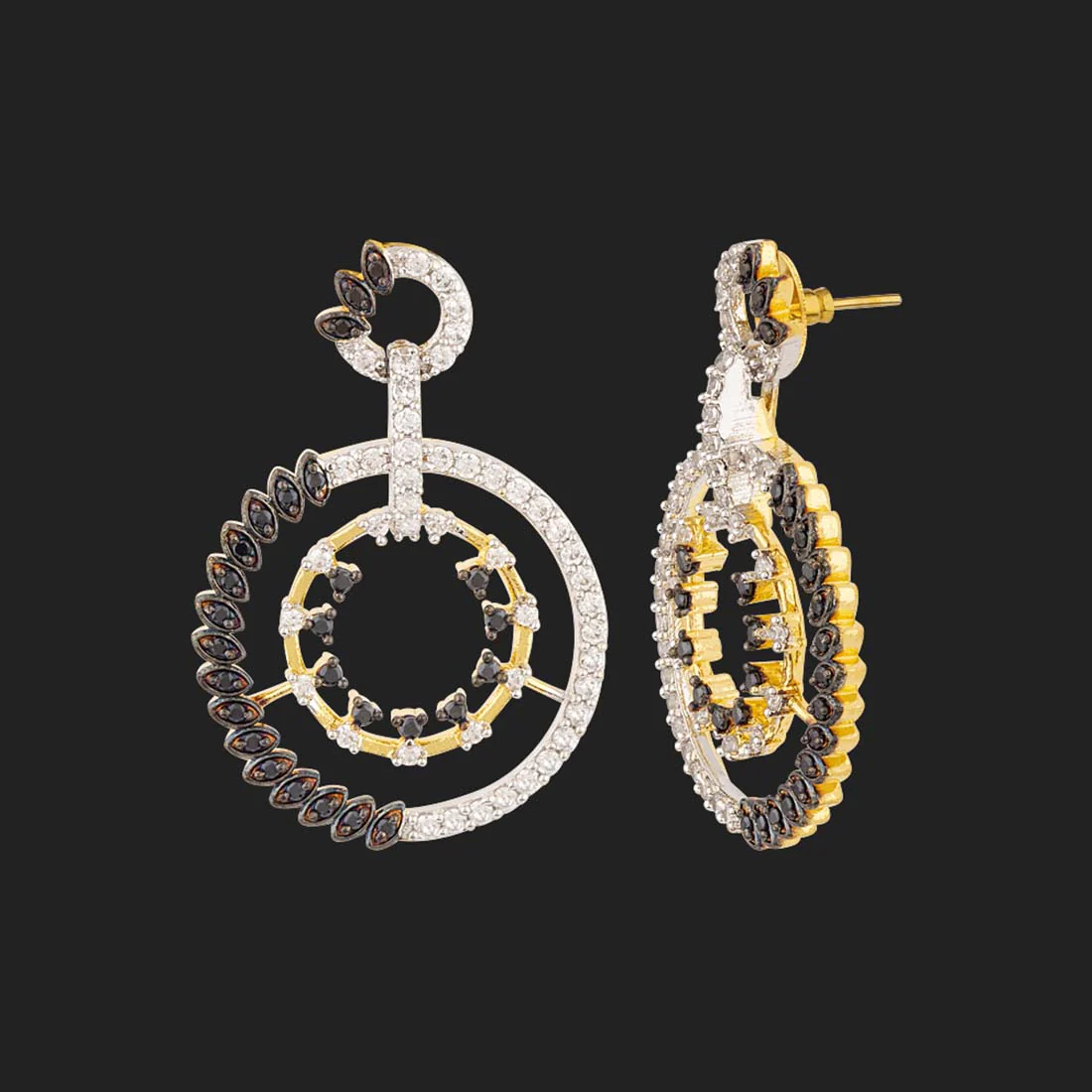 Midnight in Paris Circles Drop Earrings - Image 4