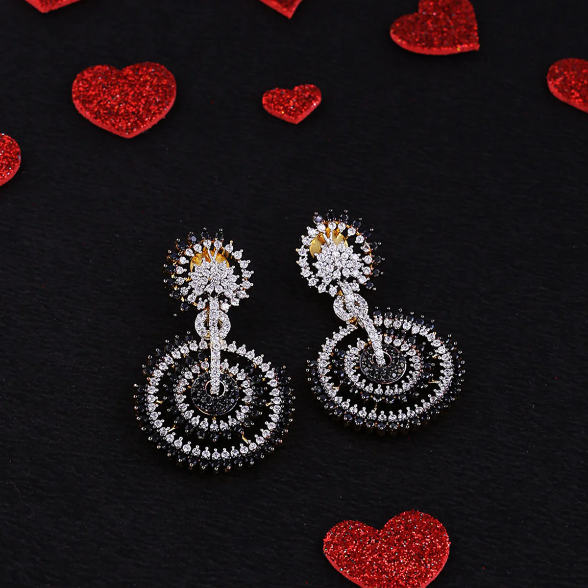 Midnight in Paris Gems Embellished Earrings