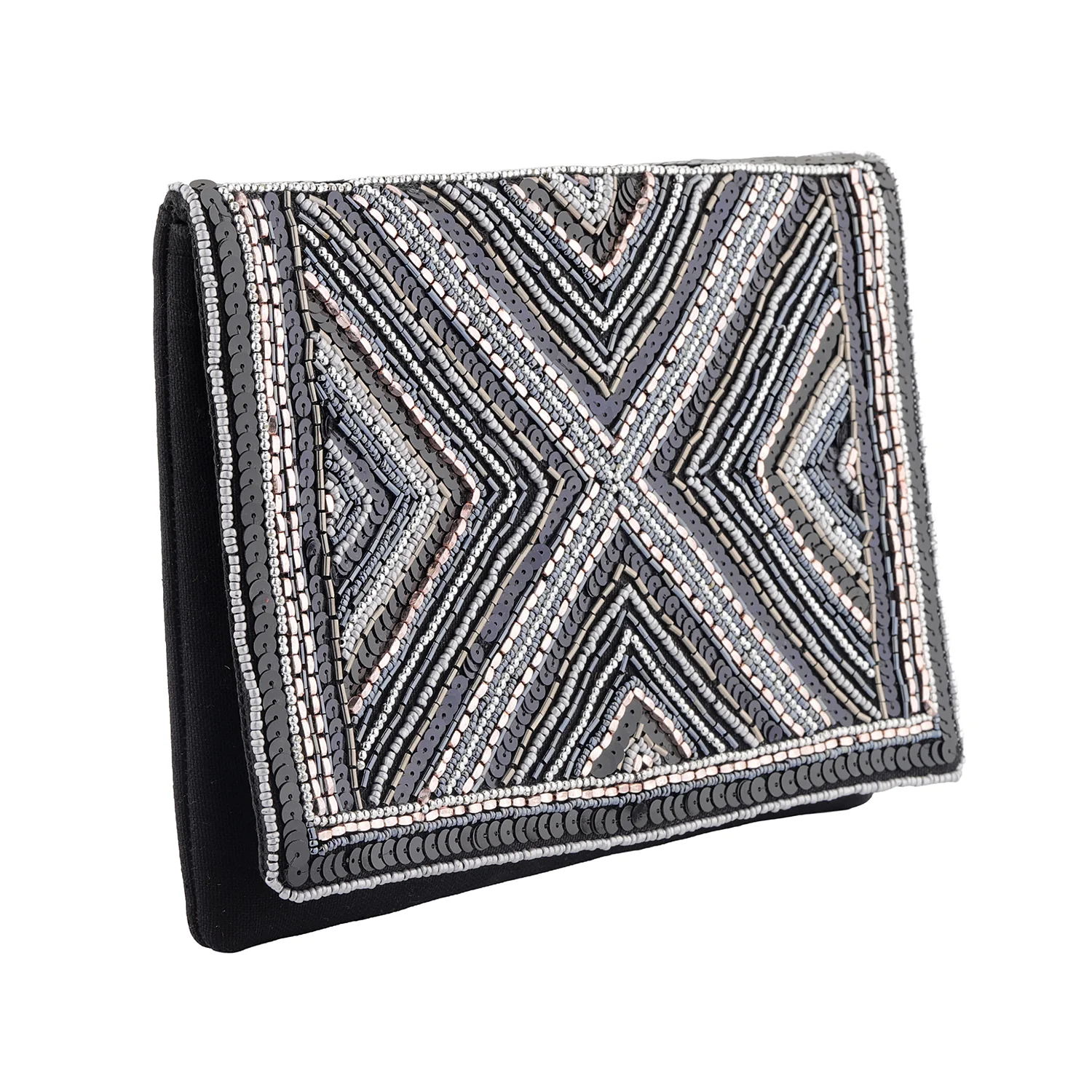 Midnight Luxe Beaded Clutch Bag - Image 6
