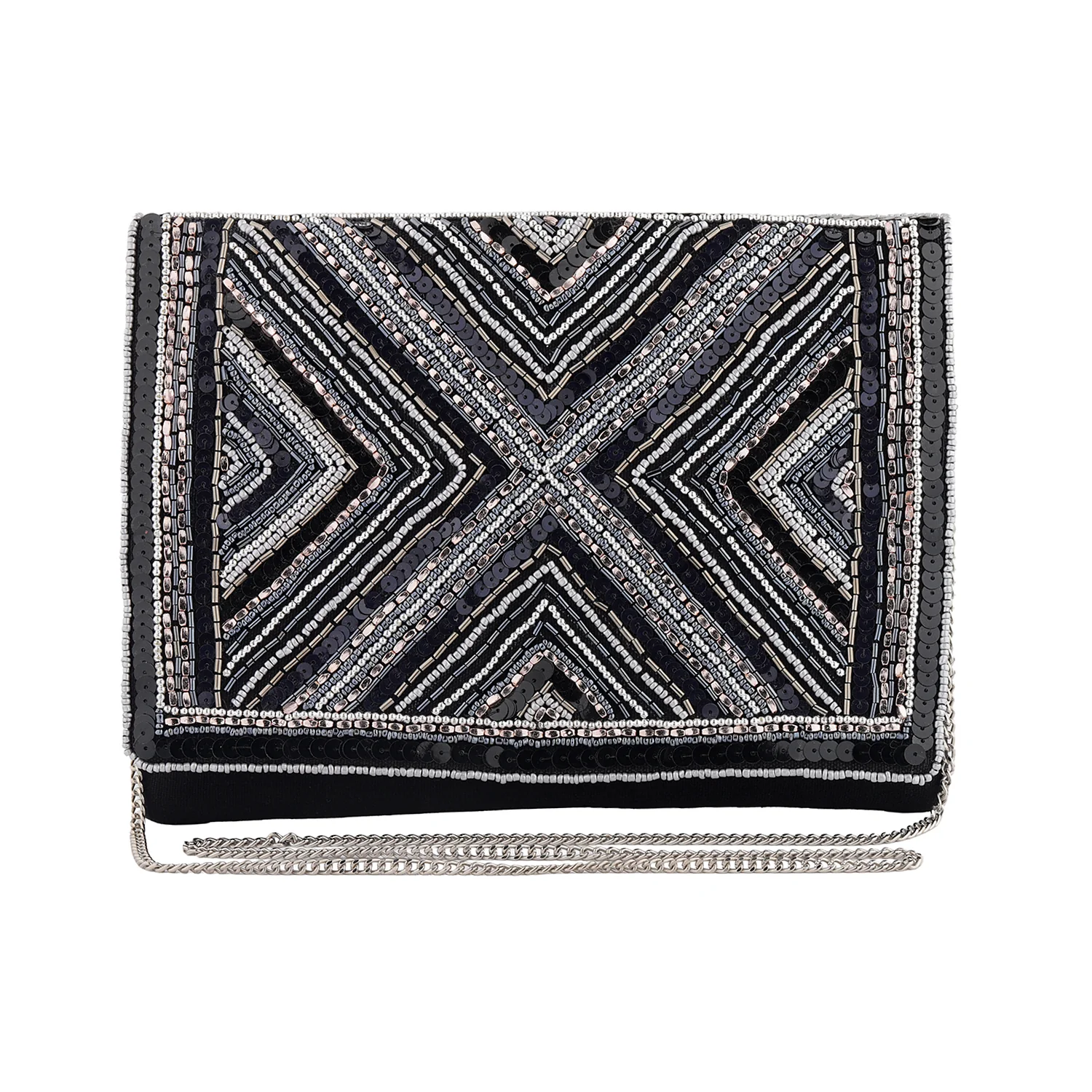 Midnight Luxe Beaded Clutch Bag - Image 8