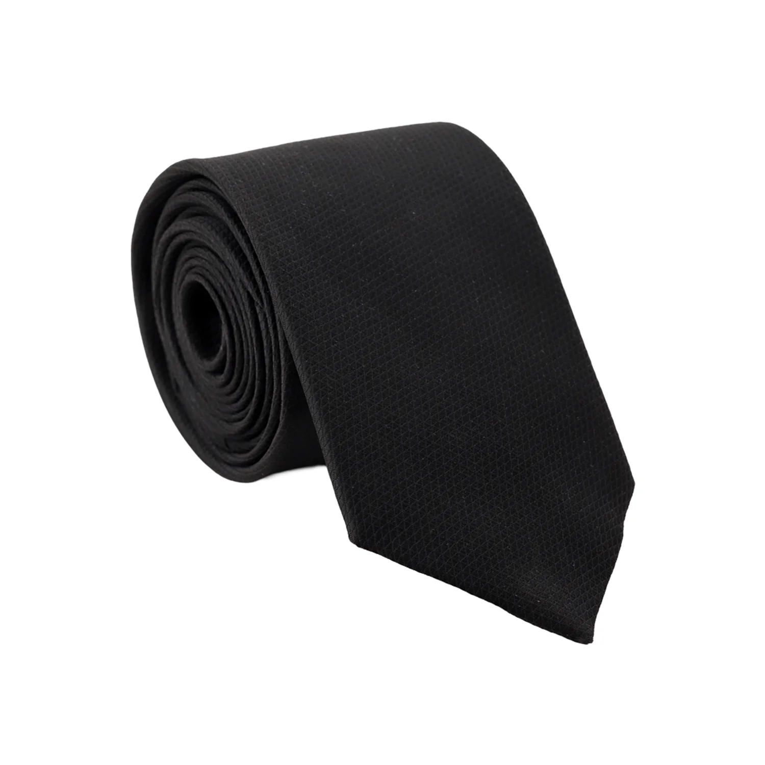 Midnight Weave Black Men’s Tie & Pocket Square Gift Set - Image 2