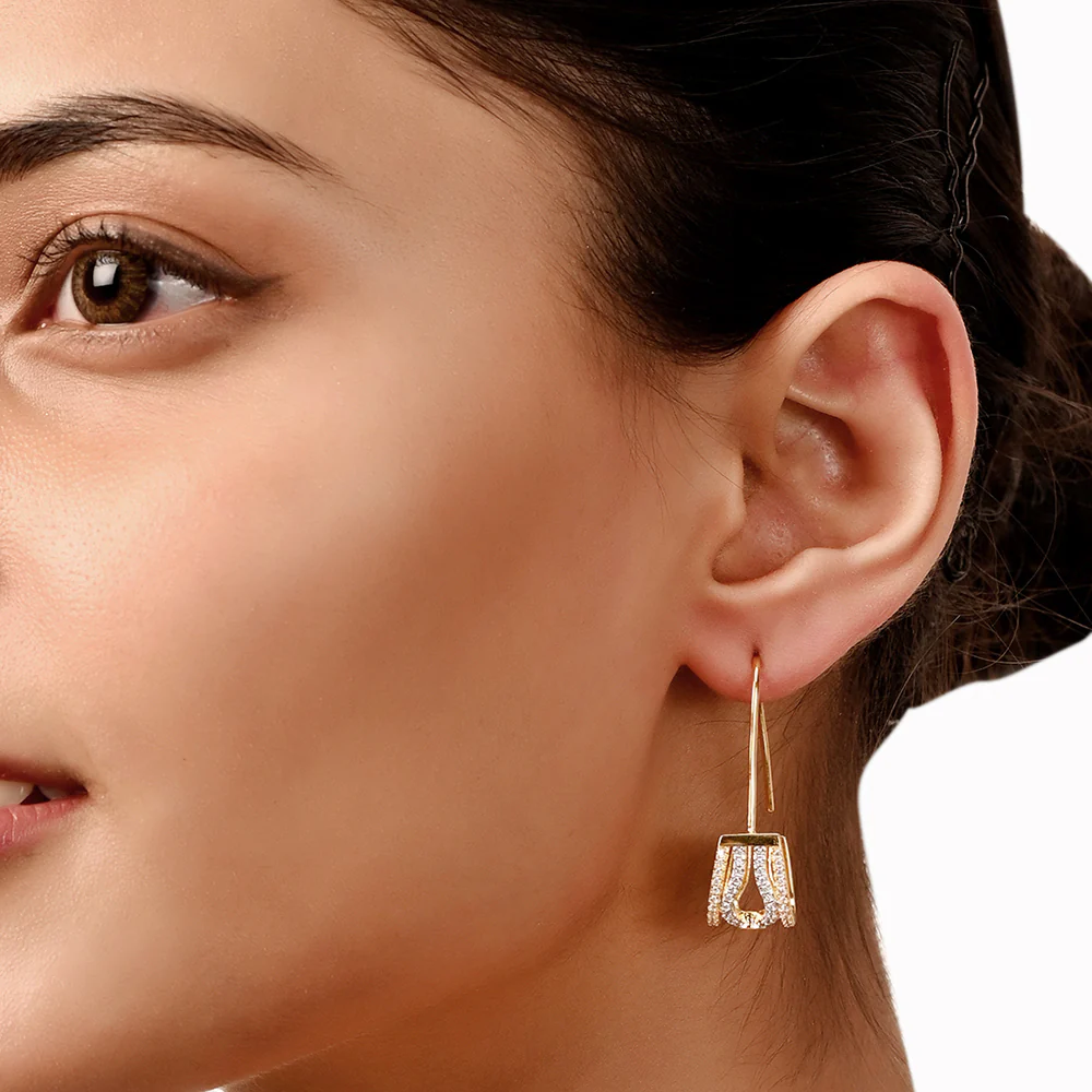 Minimalistic Gold Plated Earrings - Image 2