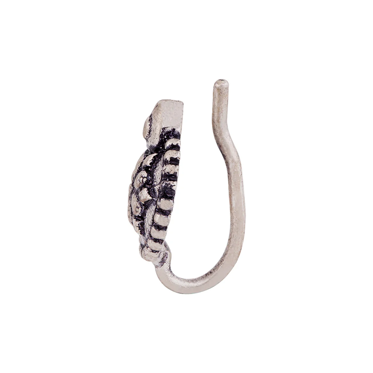 Moksh Ext Floral Motif Embossed Nose Ring - Image 4