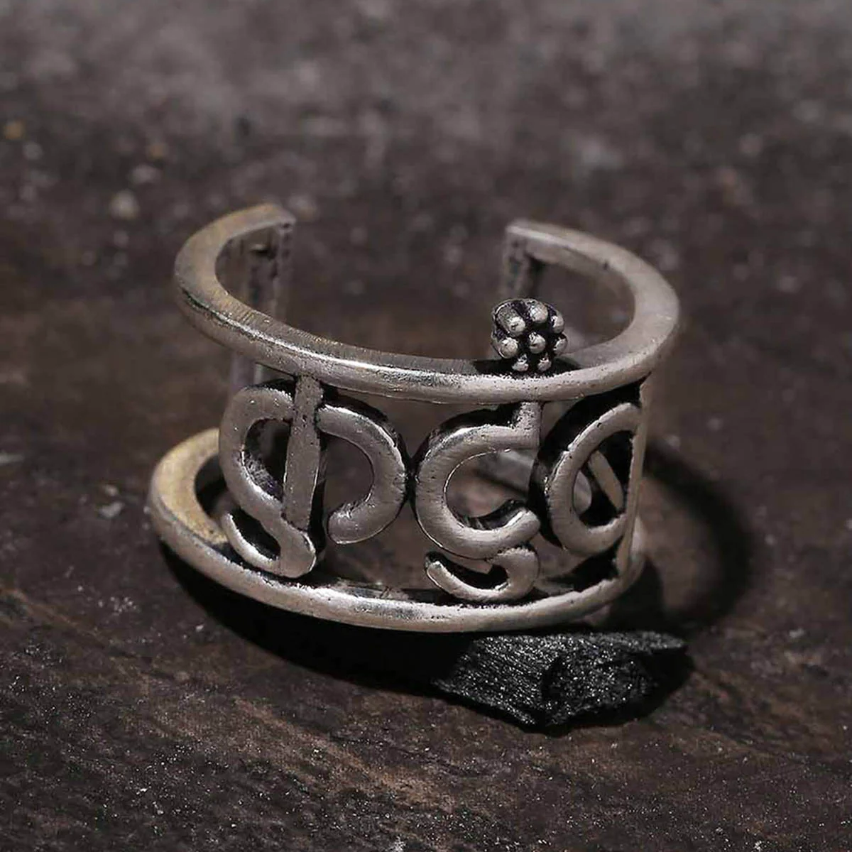 Moksha Adjustable Inscribed Ring