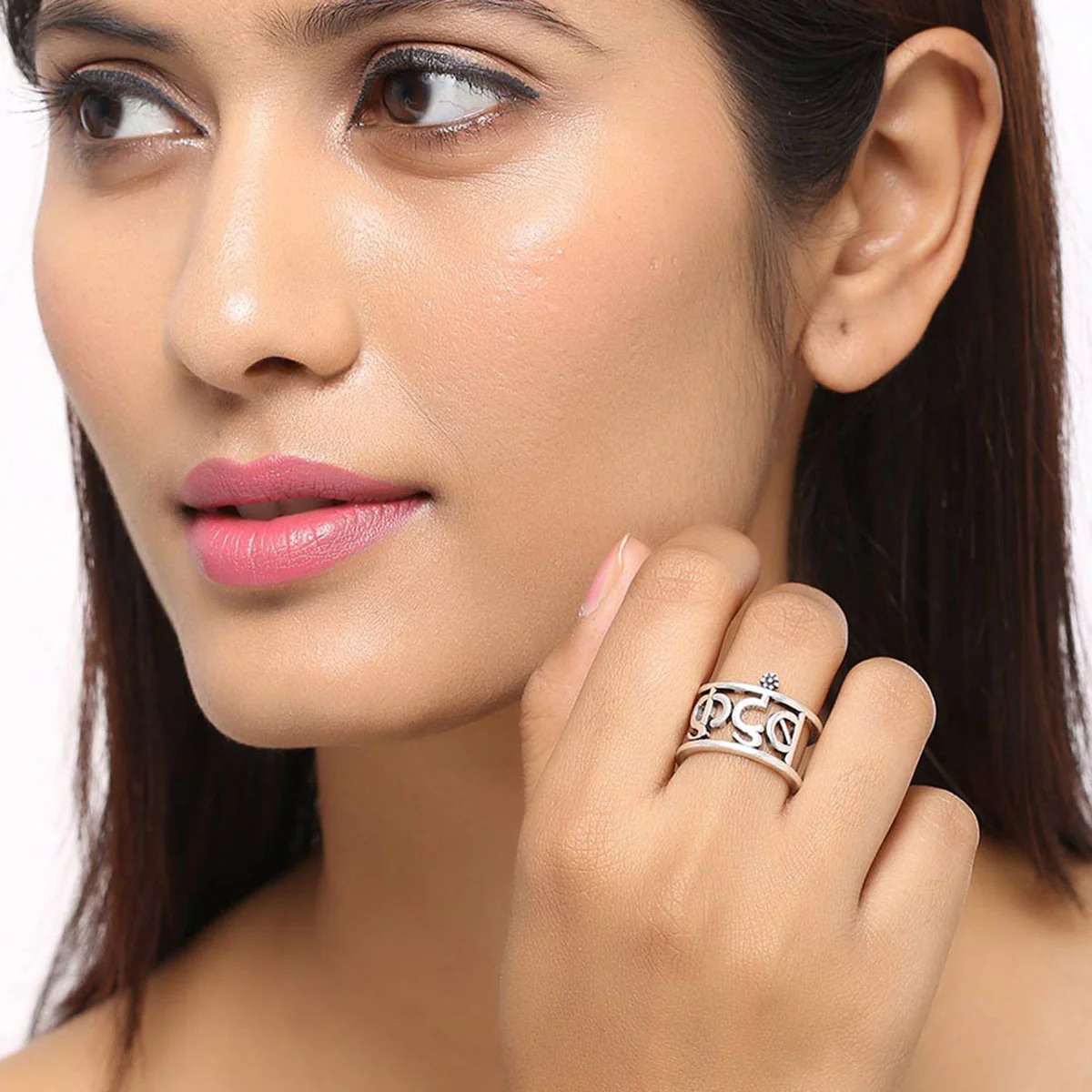 Moksha Adjustable Inscribed Ring - Image 2