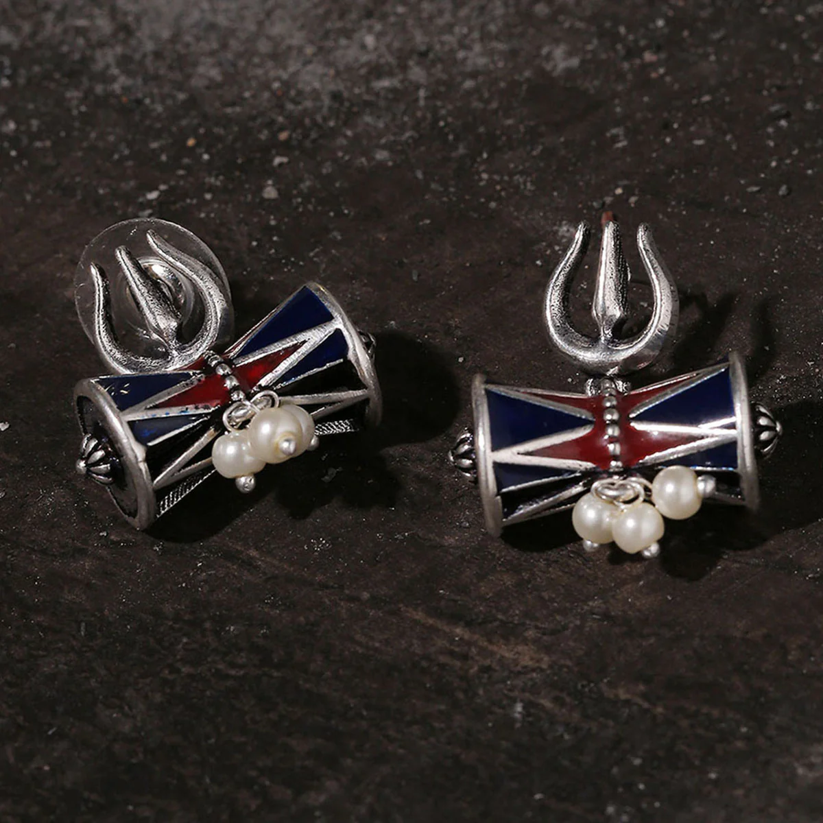 Moksha Damru Trishul Earrings