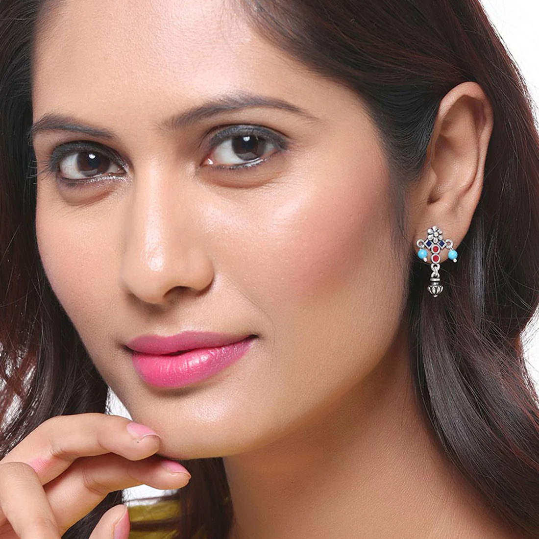 Moksha Floral Drop Earrings - Image 2