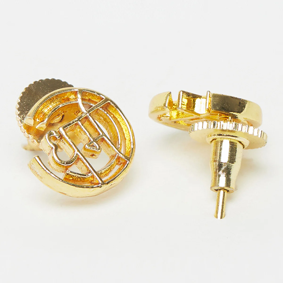 Moksha Gold Plated Dharma Stud Earrings - Image 3