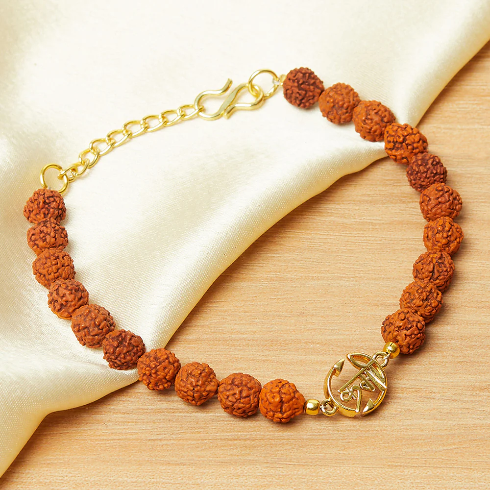 Moksha Gold Plated Karma Rudraksha Bracelet