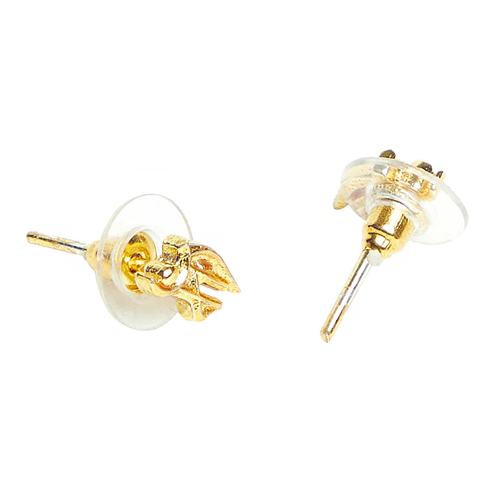 Moksha Gold Tone Stud Earrings - Image 3