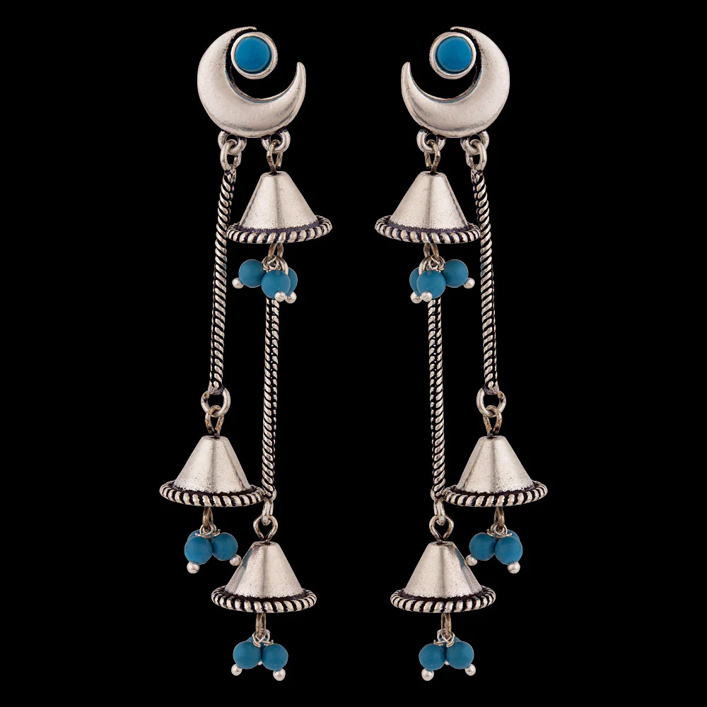 Moksha Half Moon Drop Earrings - Image 3